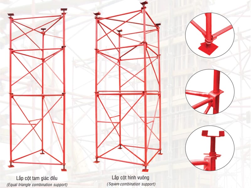 Giàn giáo chống tổ hợp, cột chống nêm